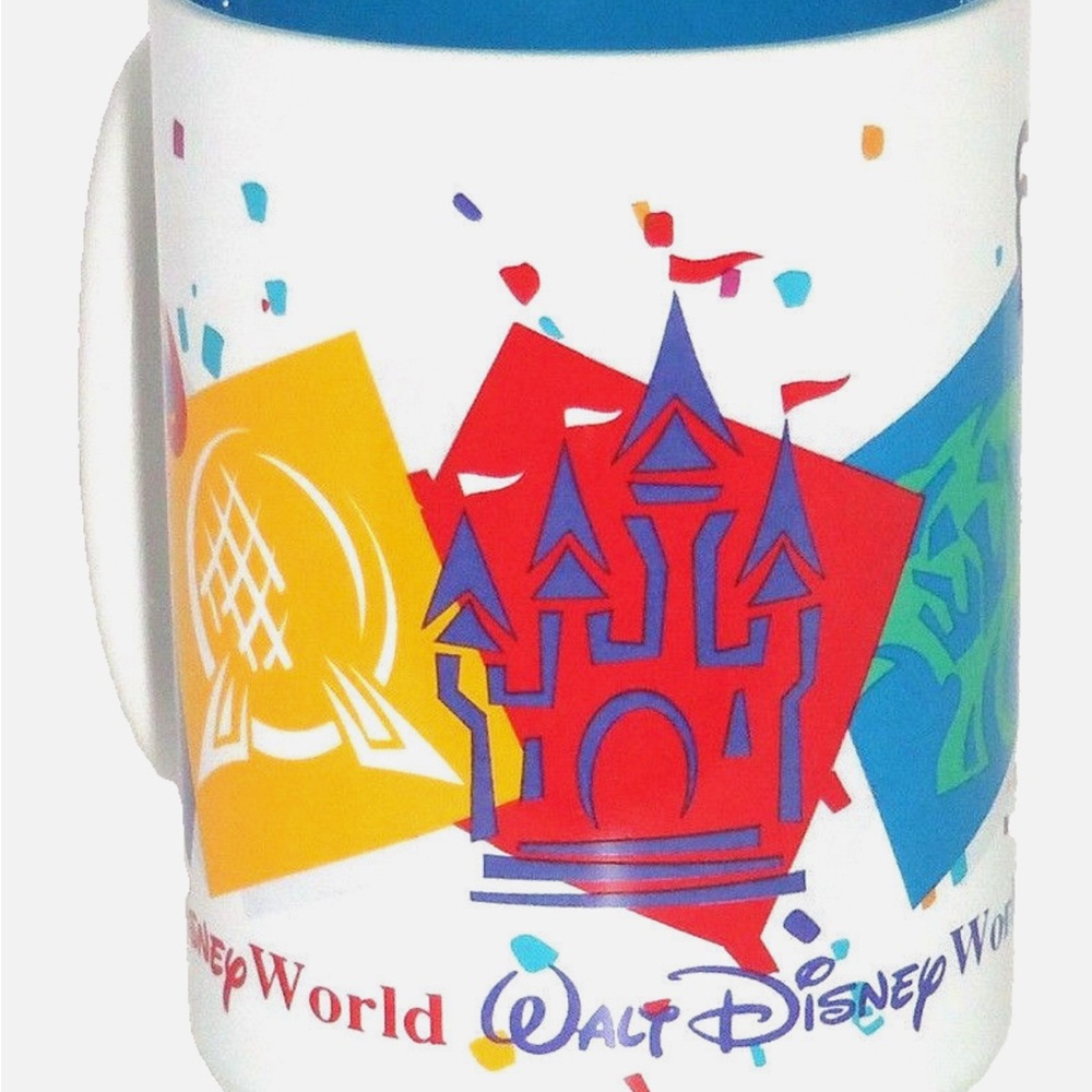 Walt Disney World Mickey Mouse Coffee Tea Mug Cup Ceramic White Blue VTG - Picture 2 of 3